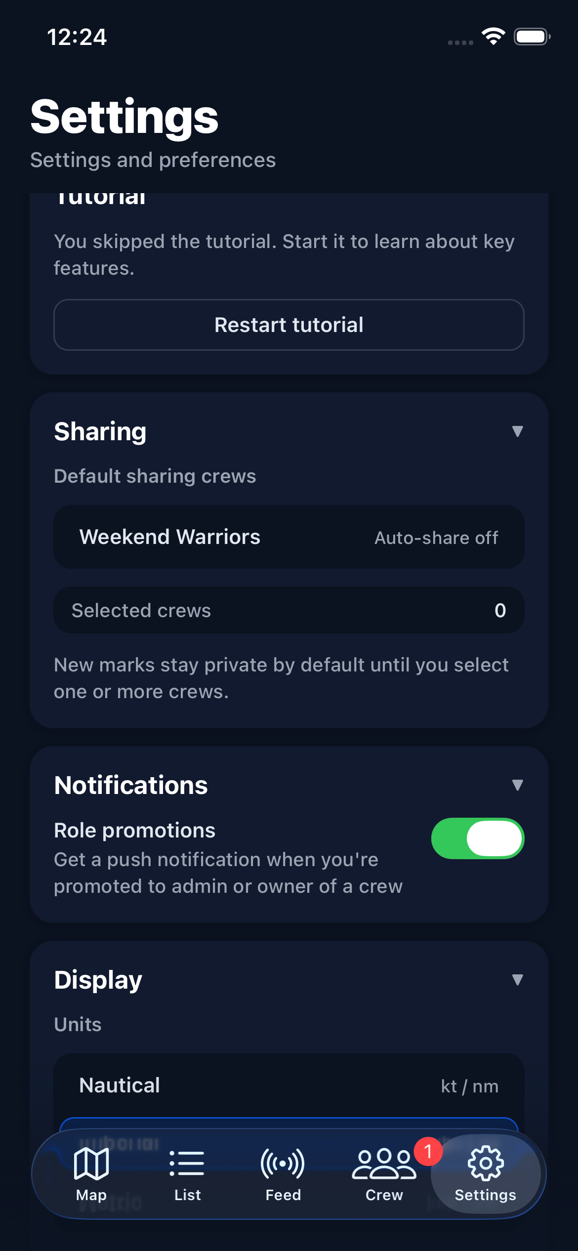 Default sharing settings